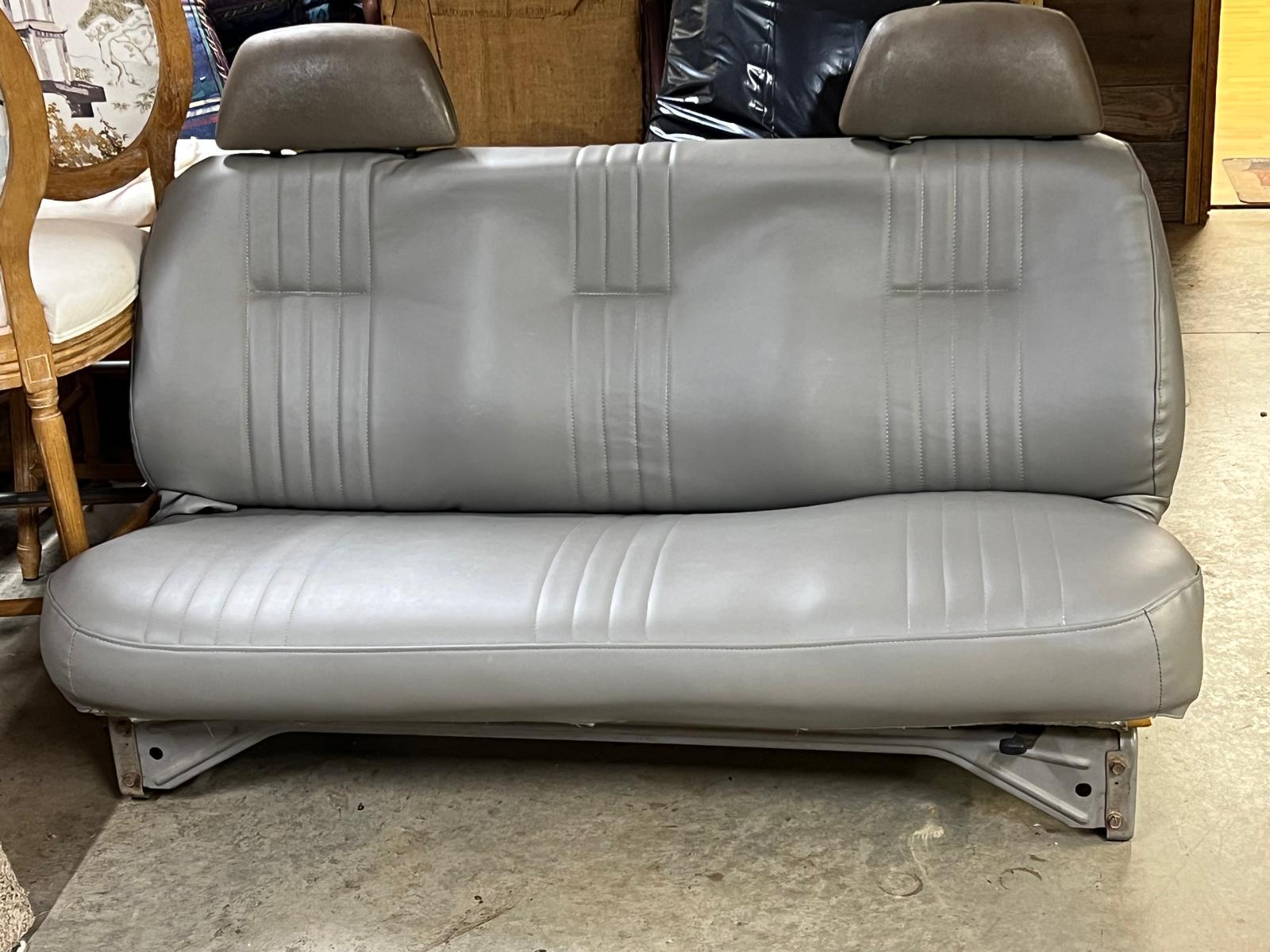 After: A bench seat from a work truck, recovered.
