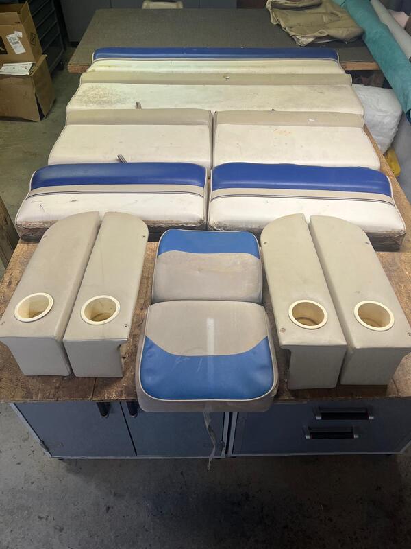 Sun-dried and moldy pontoon boat pads